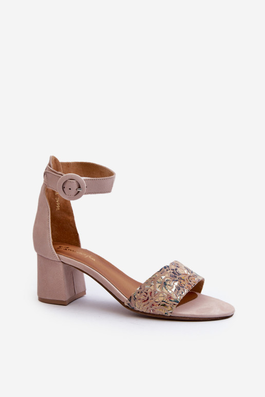Zomšiniai aukštakulniai sandalai Maciejka 04141-49 Beige