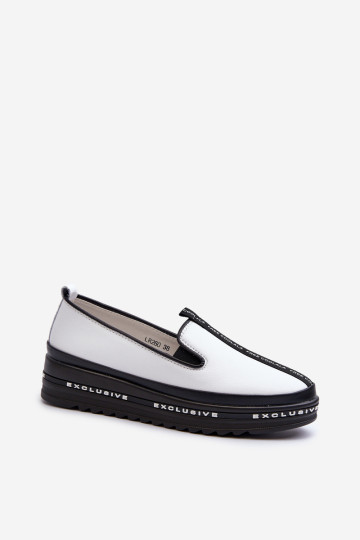 Moteriški odiniai batai ant platformos S.Barski LR260, balti 2