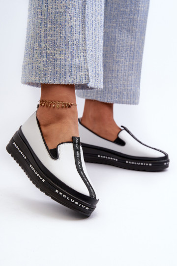 Moteriški odiniai batai ant platformos S.Barski LR260, balti