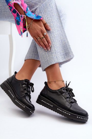 Moteriški odiniai batai ant platformos S.Barski LR769A Juodi