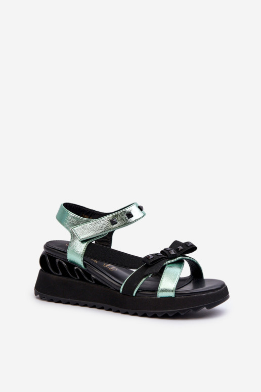 Moteriški sandalai su lankeliu D&A CR956 žalia