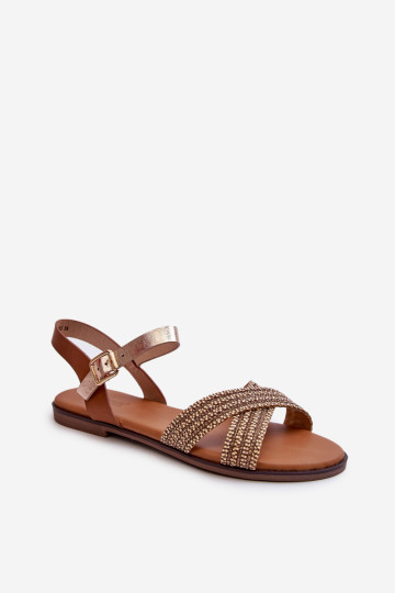 S.Barski MY923 moteriškos plokščios basutės, rudos 2