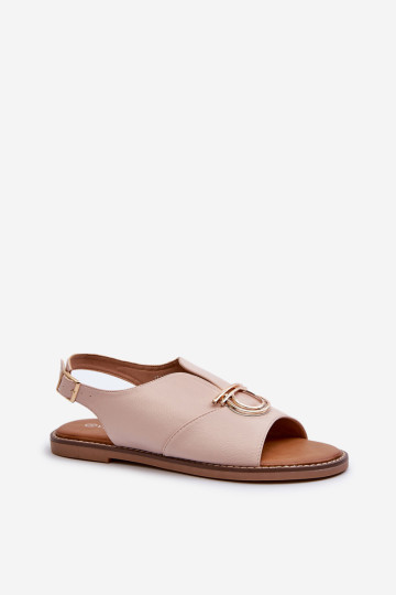 Moteriškos auksinės spalvos basutės Vinceza 17319 šviesiai rožinės spalvos 2