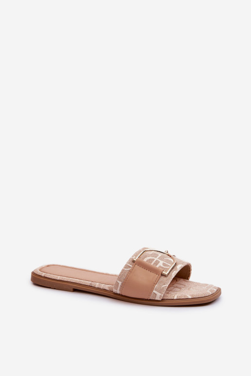 Blizgios moteriškos šlepetės su smėlio spalvos pirštais