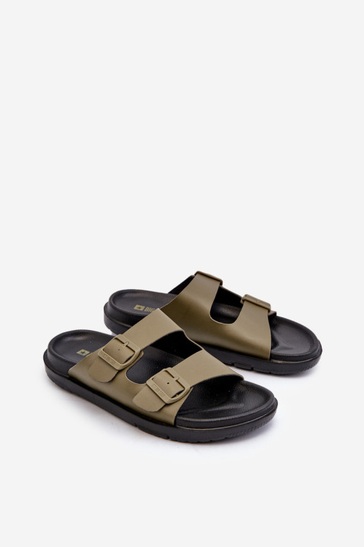 Šviesūs vyriški šlepetės su sagtimis Big Star NN174592 Tamsiai žalia