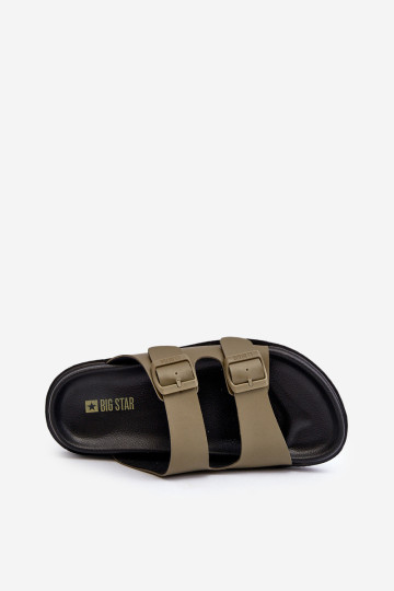 Šviesūs vyriški šlepetės su sagtimis Big Star NN174592 Tamsiai žalia