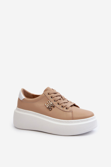 Moteriški odiniai sportbačiai ant platformos Brown Pernalia 2