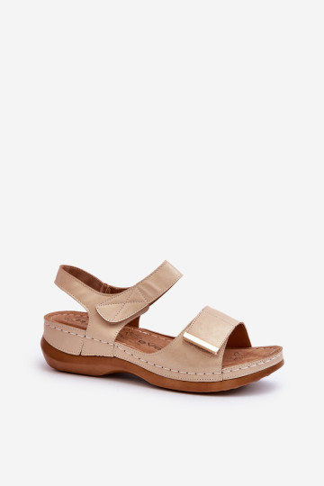Patogūs moteriški sandalai su Velcro, smėlio spalvos Iphiope 2