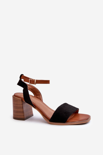 Moteriškos aukštakulnės basutės, pagamintos iš Eco Suede Black Ronvia 2