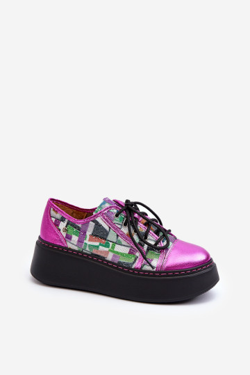 Moteriški odiniai sportbačiai ant platformos Maciejka 06479-15 Fuchsia 2