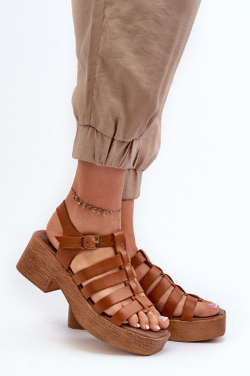 Zazoo 40410 moteriški odiniai sandalai, rudi