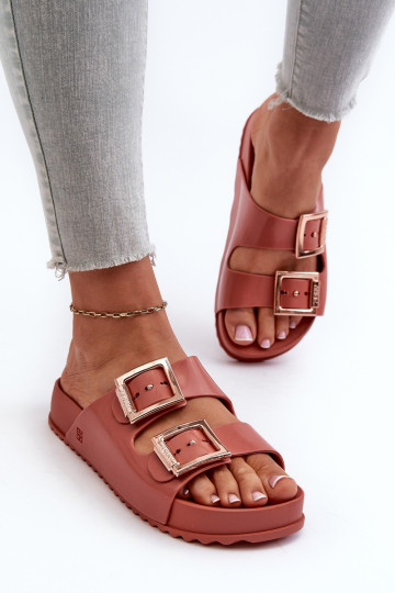 Moteriškos šlepetės su sagtimis ZAXY JJ285246 Dirty Pink