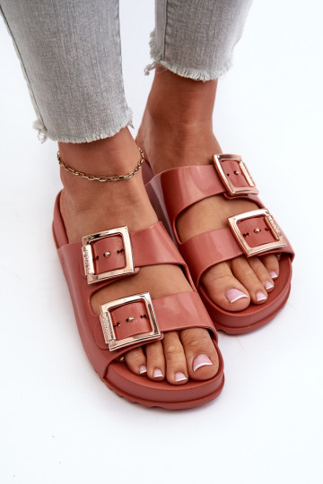 Moteriškos šlepetės su sagtimis ZAXY JJ285246 Dirty Pink