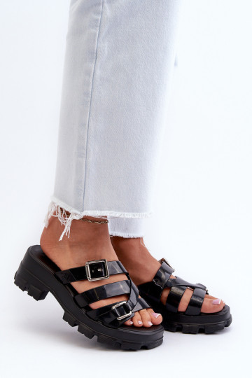 Kvepiančios moteriškos žemakulnės šlepetės ZAXY NN285043 juodos spalvos