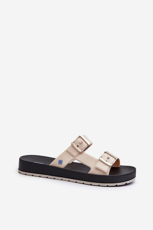 Moteriškos šlepetės plokščiu padu ZAXY LL285072 Šviesiai smėlio spalvos