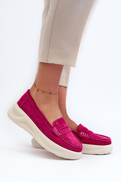 Zomšiniai moteriški mokasinai Fuchsia Filidia