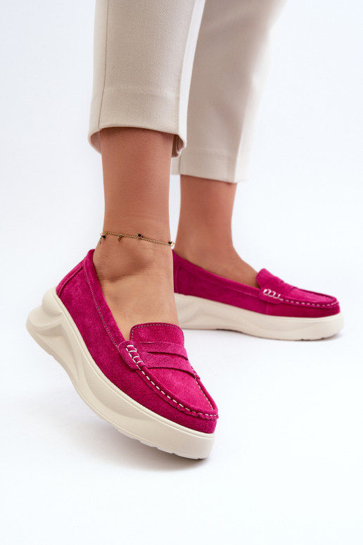 Zomšiniai moteriški mokasinai Fuchsia Filidia