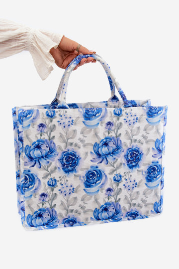 Didelė Blue Mooch rankinė su rožėmis