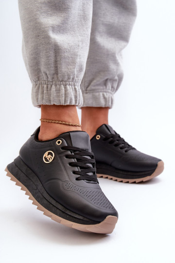 Moteriški sportbačiai su platforma, juodi Rottiana