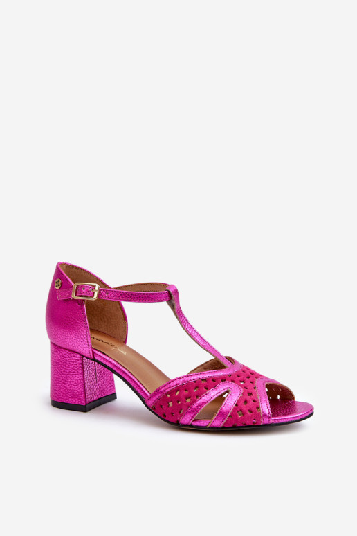 Moteriški odiniai sandalai ant aukšto kulno Maciejka 06551-15 Fuchsia