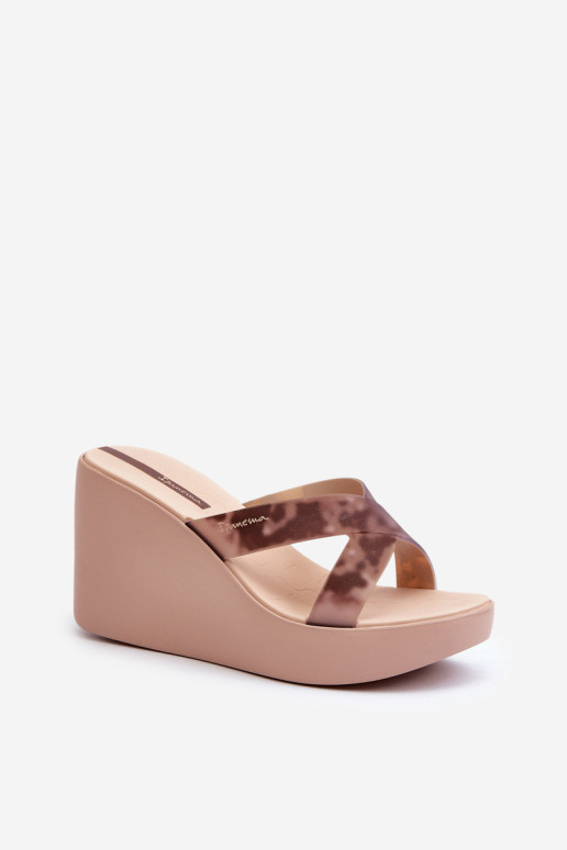 Moteriškos pleištinės šlepetės 83520 Ipanema High Fashion Slide Fem Beige