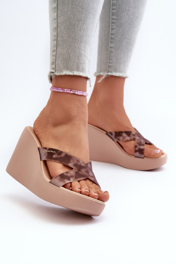 Moteriškos pleištinės šlepetės 83520 Ipanema High Fashion Slide Fem Beige