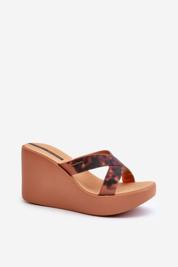 Moteriškos pleištinės šlepetės 83520 Ipanema High Fashion Slide Fem Ruda 2