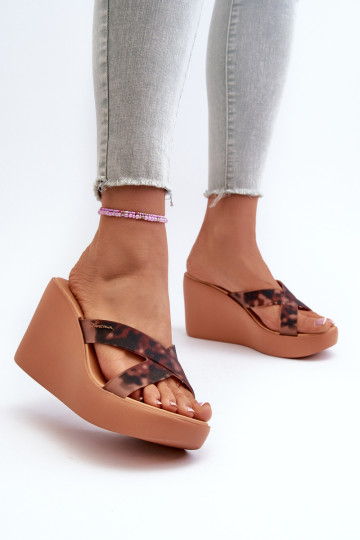 Moteriškos pleištinės šlepetės 83520 Ipanema High Fashion Slide Fem Ruda