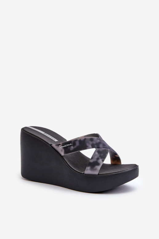 Moteriškos pleištinės šlepetės 83520 Ipanema High Fashion Slide Fem, juodos