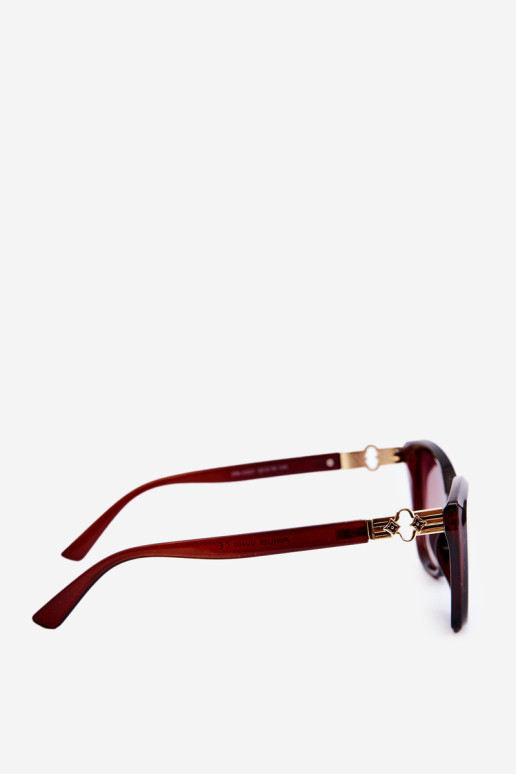 Moteriški UV400 akiniai nuo saulės tamsiai rudi