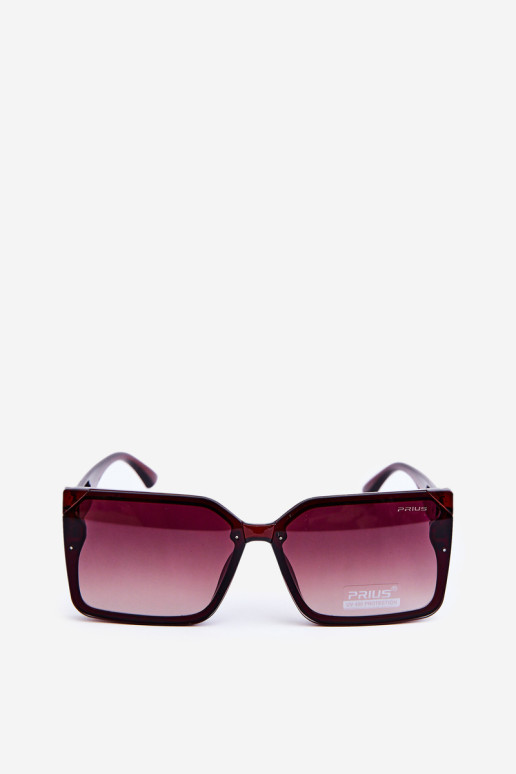 Moteriški kvadratiniai akiniai nuo saulės UV400 rudi