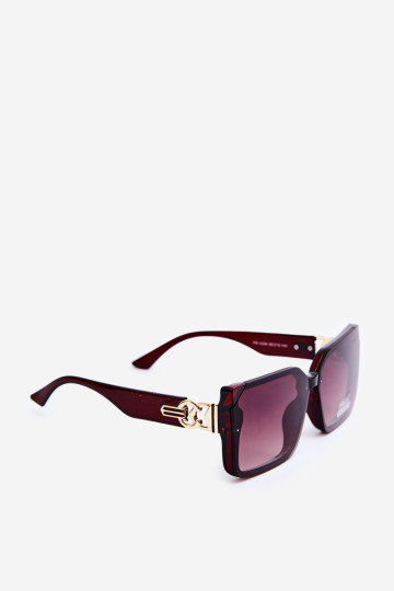 Moteriški kvadratiniai akiniai nuo saulės UV400 rudi 2