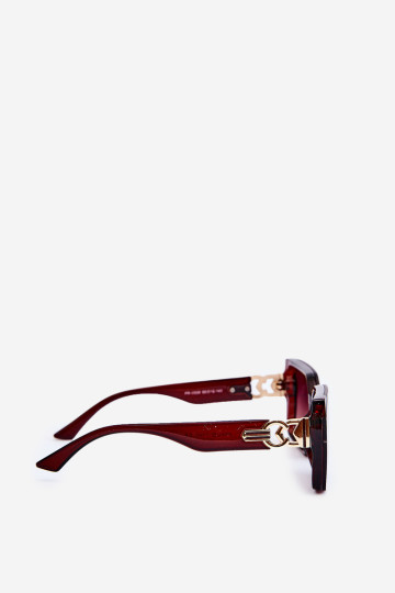 Moteriški kvadratiniai akiniai nuo saulės UV400 rudi