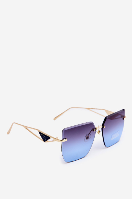 Moteriški akiniai nuo saulės su šešėliais, auksiniai