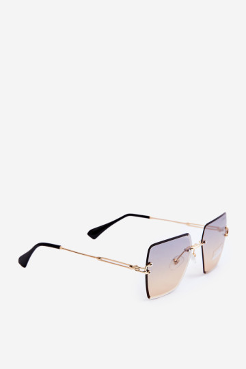 Moteriški akiniai nuo saulės su šešėliuotu lęšiu UV400 aukso spalvos 2