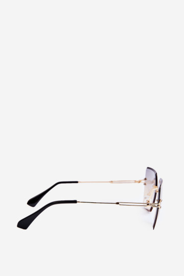 Moteriški akiniai nuo saulės su šešėliuotu lęšiu UV400 aukso spalvos