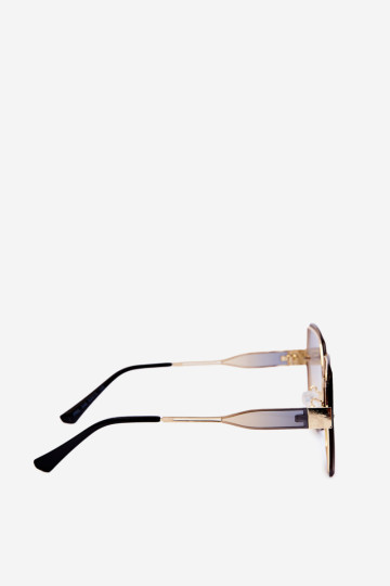 Moteriški akiniai nuo saulės su UV400 šešėliais, auksiniai