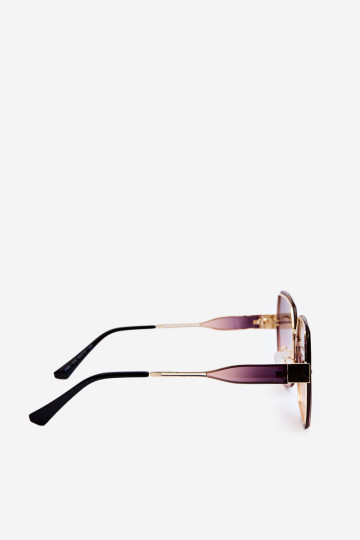 Moteriški akiniai nuo saulės su šešėliuotu UV400 lęšiu, rudi