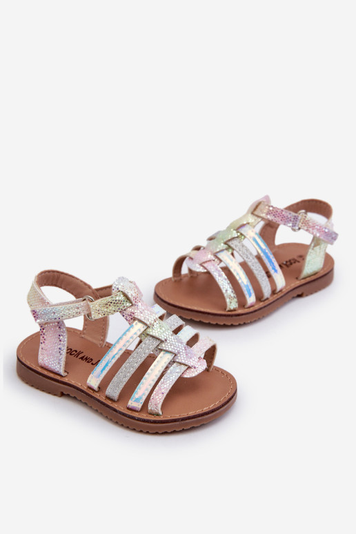 Vaikiški sandalai Gladiator Užsegami lipdukais, Multicolor Radovia