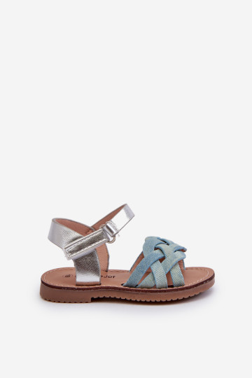 Vaikiški sandalai, užsegami Velcro ir susipynusiomis juostelėmis Blue Dianttha
