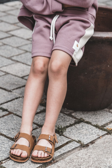 Vaikiški basutės ant kamštinės platformos, užsegamos Velcro, Camel Rorria