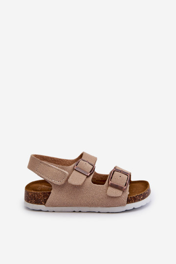 Vaikiški basutės ant kamštinės platformos, užsegamos Velcro, Beige Rorria 2