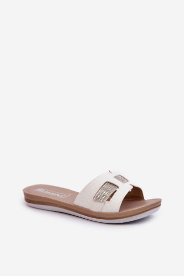 Patogūs blizgūs moteriški šlepetės Inblu BA000050 balta 2