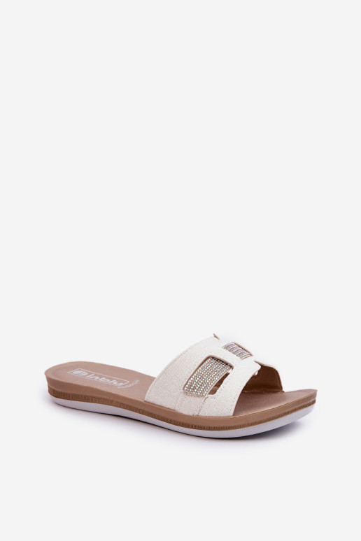 Patogūs blizgūs moteriški šlepetės Inblu BA000050 balta