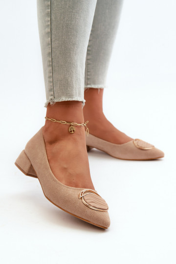 Žemakulniai siurbliai, pagaminti iš Eco Suede S.Barski KV27-037 Beige