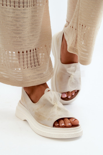 Zazoo 2939 moteriški odiniai sandalai su lankeliu, šlifuoto aukso spalvos