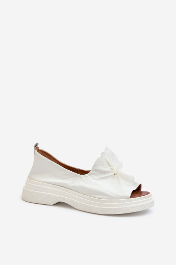 Zazoo 2939 moteriški odiniai sandalai su lankeliu, balti 2