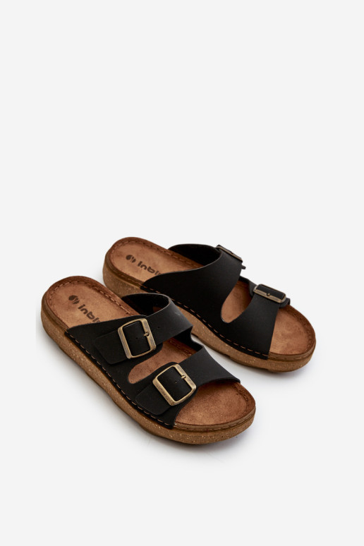 Lengvi, patogūs vyriški šlepetės su sagtimis Inblu MT000016 juoda