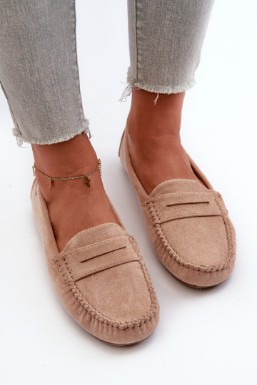 Moteriški „Eco Suede“ mokasinai smėlio spalvos „Rerteria“.