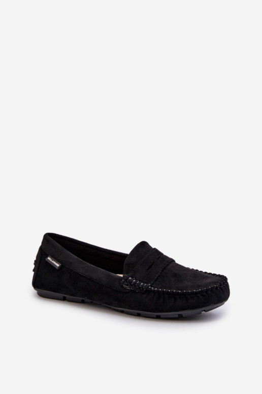 Moteriški mokasinai, pagaminti iš „Eco Suede“ juodos spalvos „Rerceria“.